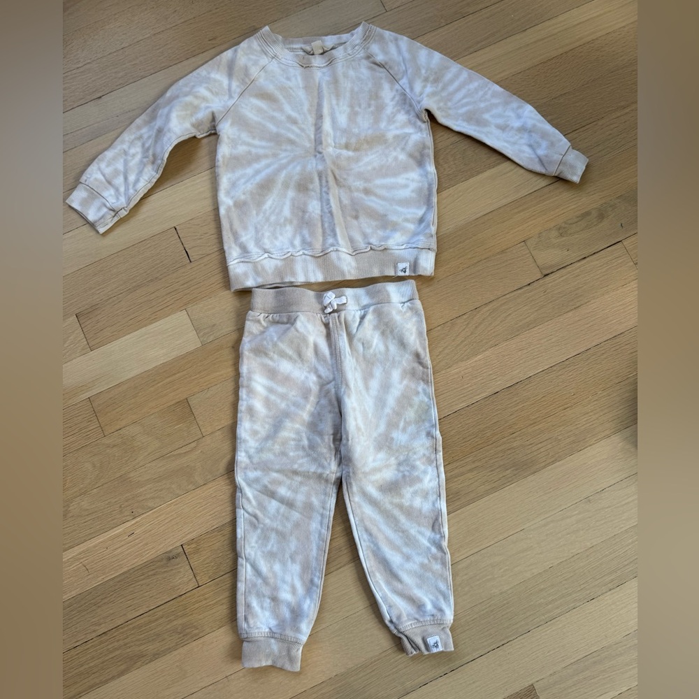 Burt's Bees Toddler Organic Cream Tie-Dye Joggers Set